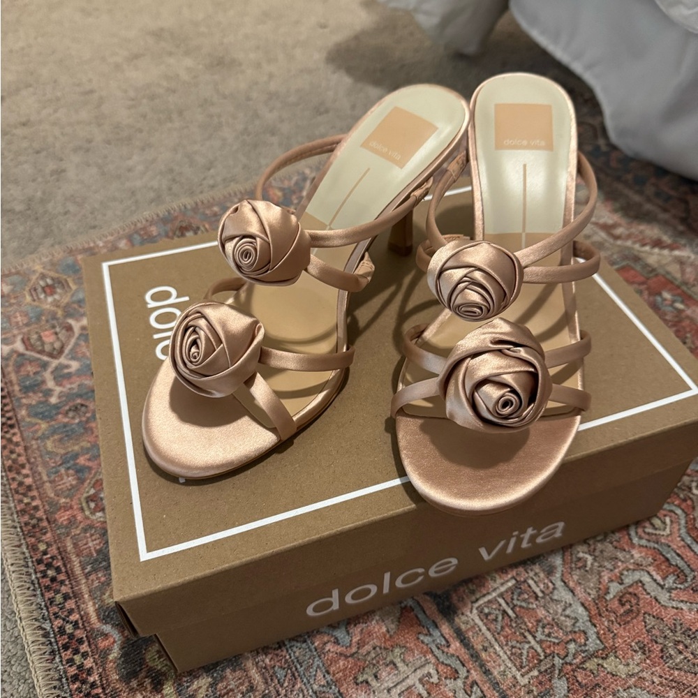 Dolce Vita Metallic Rose Strappy Heels